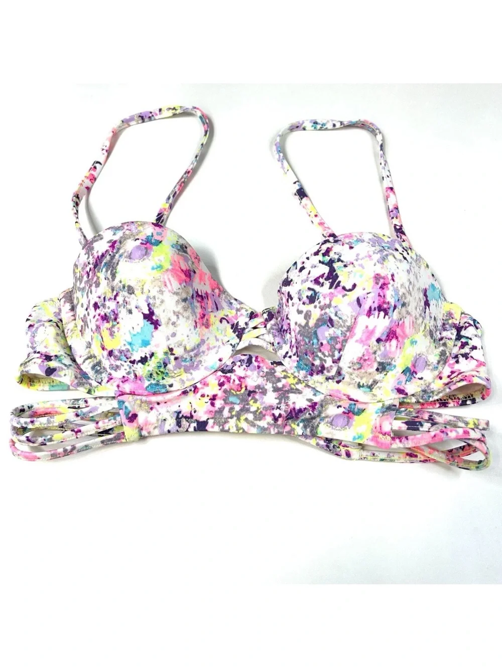 Victoria's Secret Bombshell Multicolor Splatter Print Bikini Set
